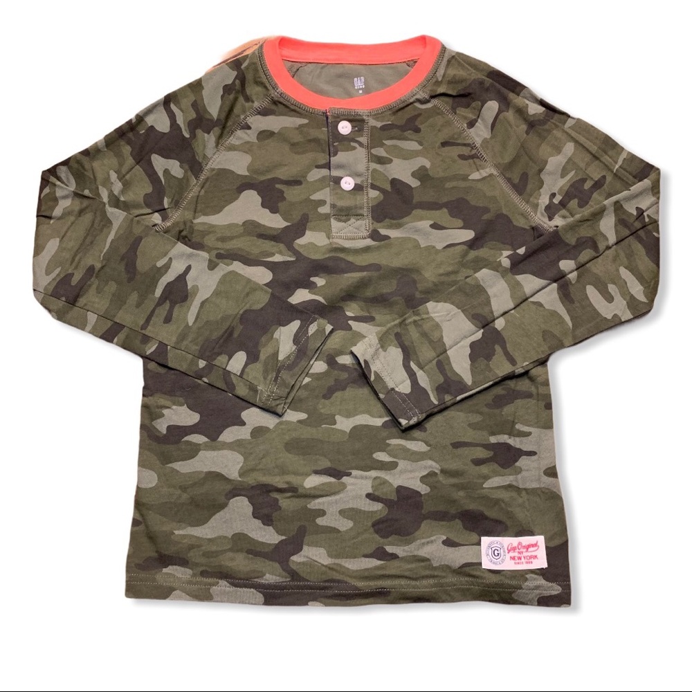 Gap Long Sleeve Camo Raglan Henley